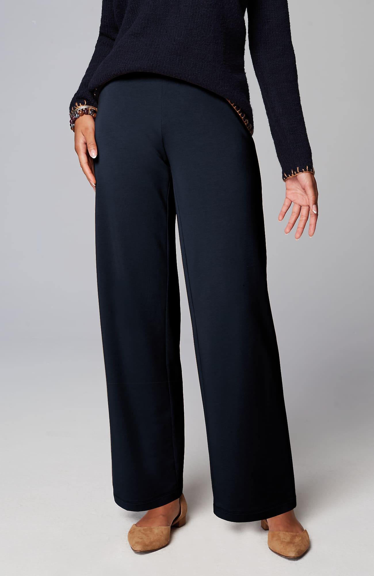 Jjill J.jill Pure Jill Affinity Pull-on Wide-leg Pants In Navy Blue
