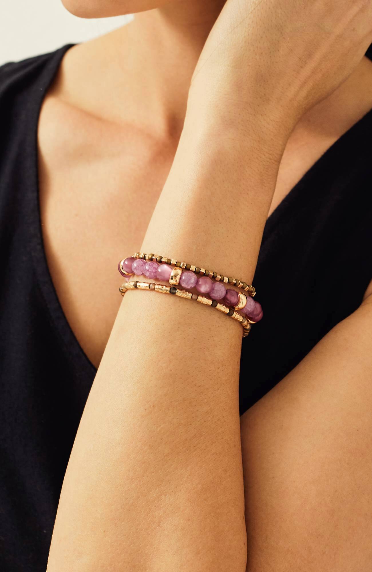 Jjill J.jill Sonoma Rosé Beaded Stretch Bracelet In Multi