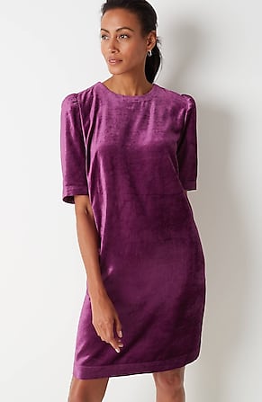 Image for Velvet Puff-Sleeve Dress
