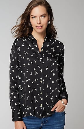 Image for Satin Button-Front Shirt