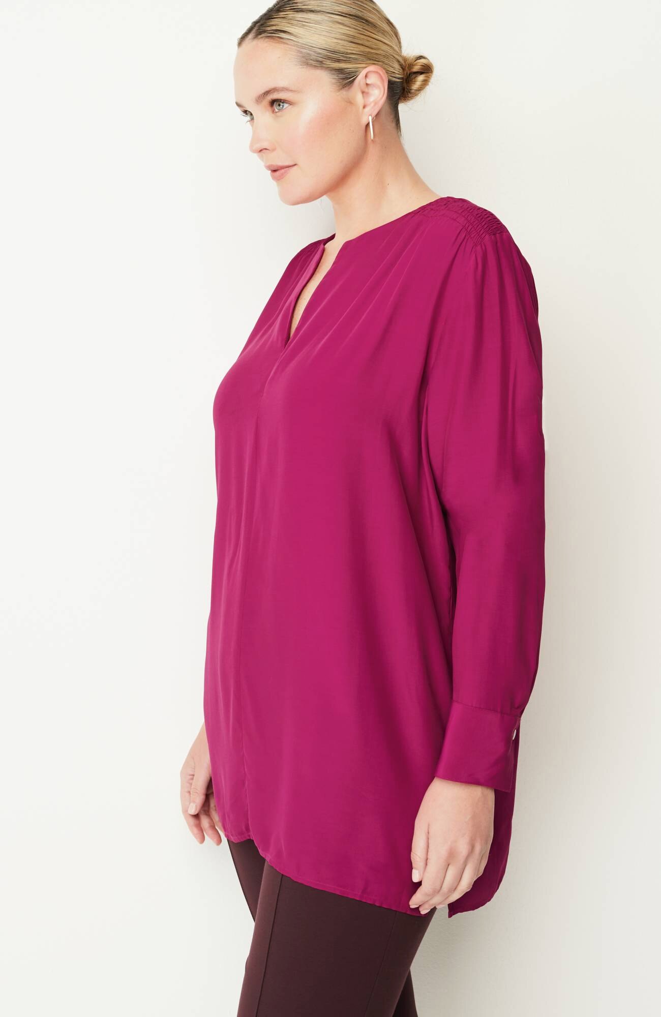 Smocked Split-Neck Tunic | JJill