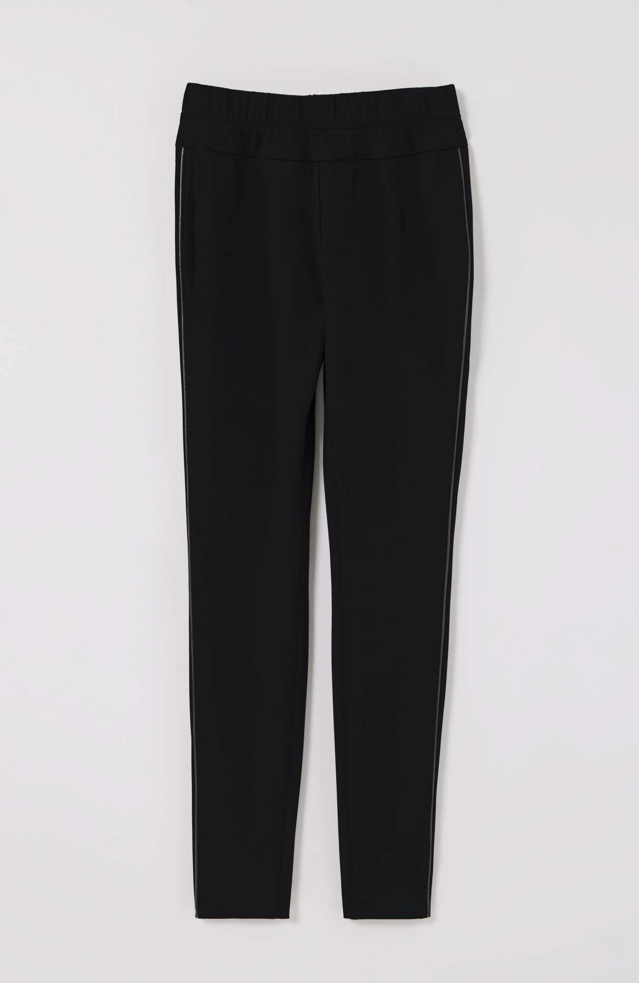 Faux-Leather-Trimmed Ponte Leggings