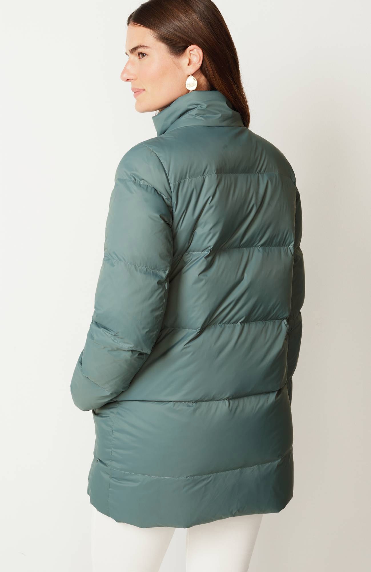 Zip-Front Down Puffer Coat