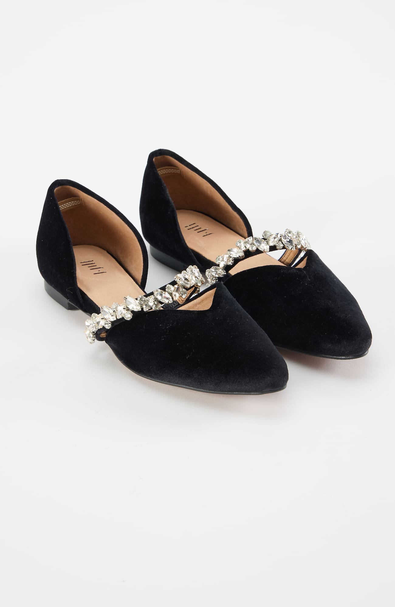 Jjill J.jill Embellished D‘orsay Flats In Black Embellished