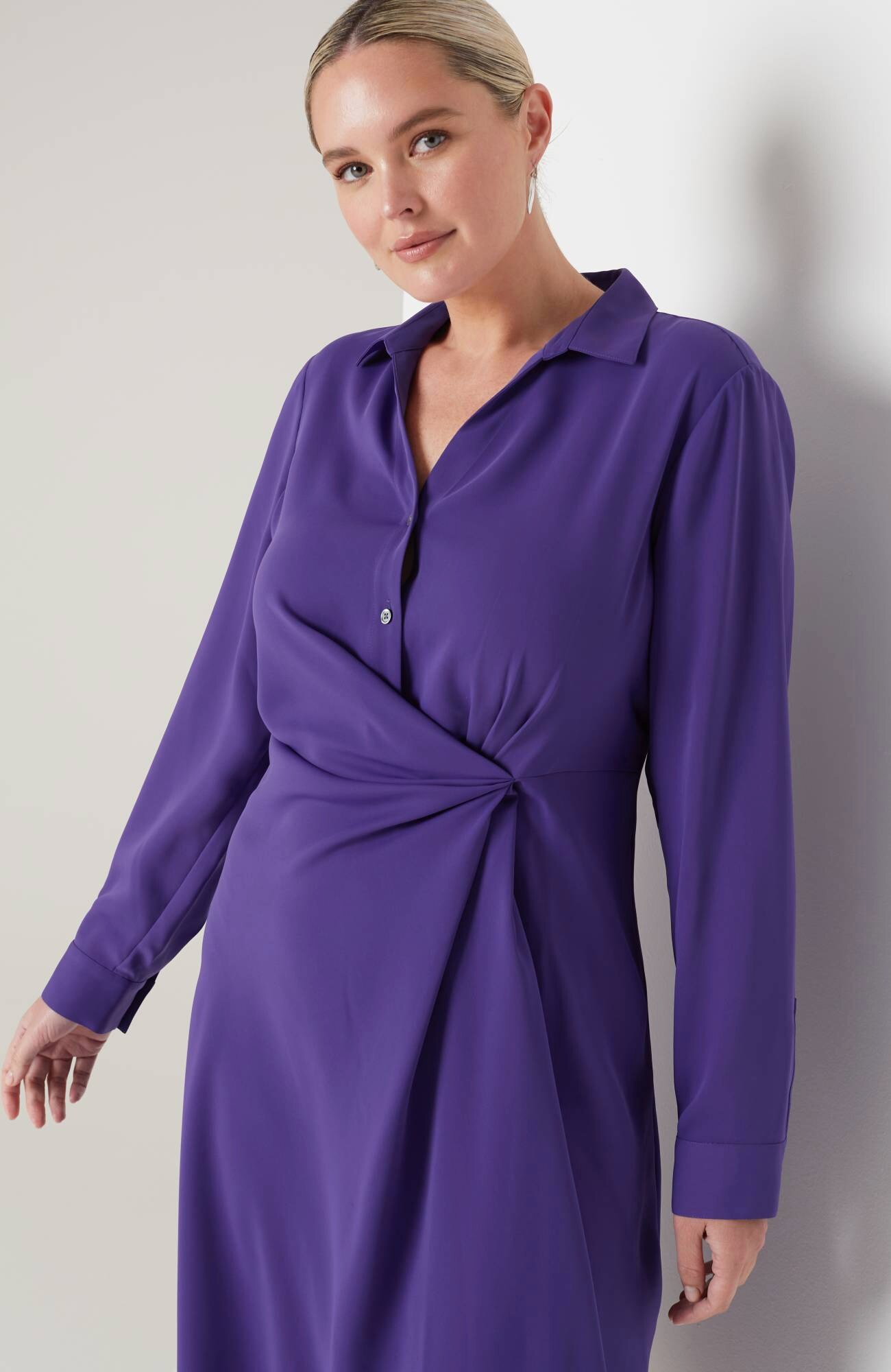 Wearever Twist-Front Shirtdress