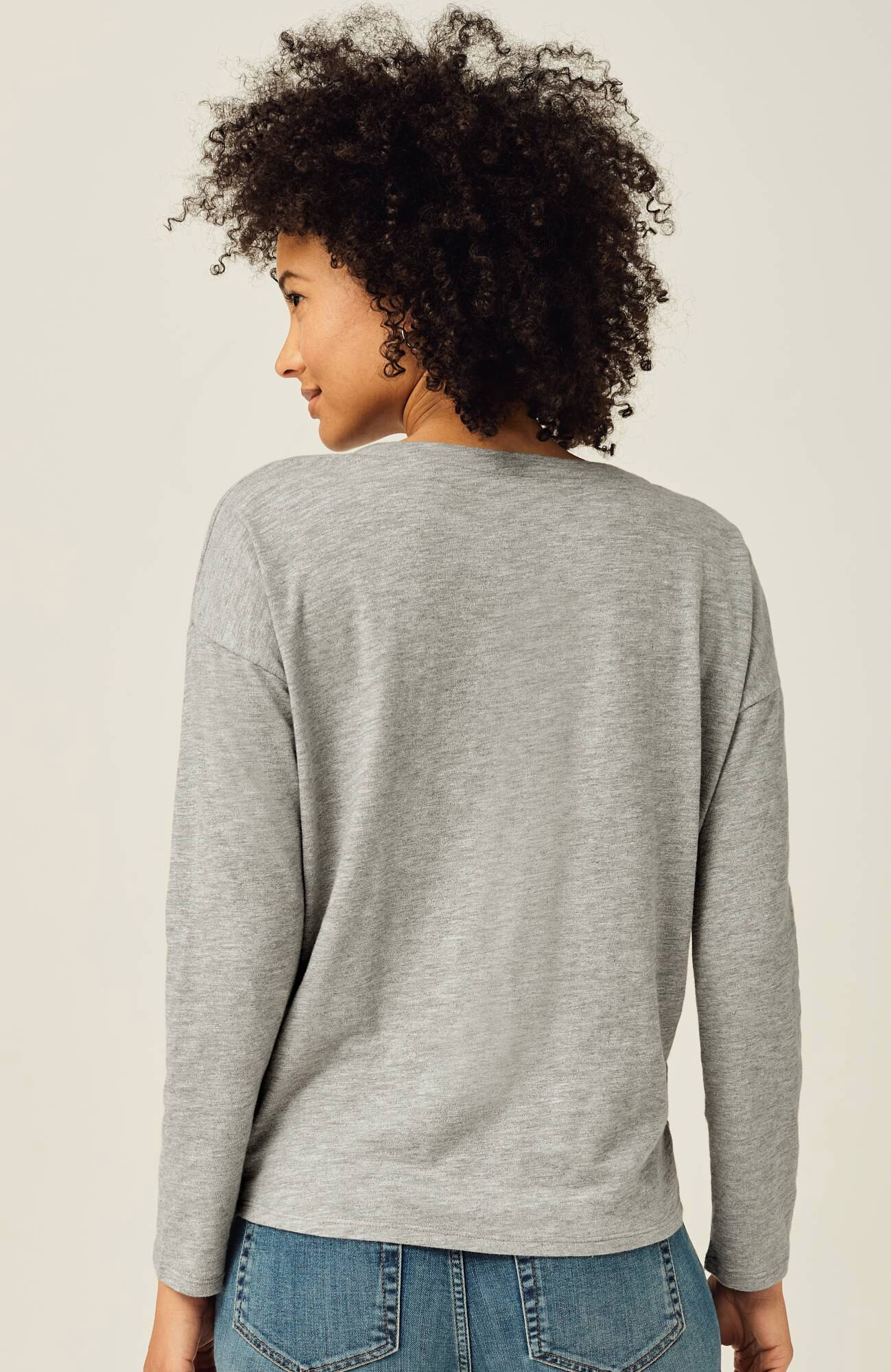 Twisted-Hem Heathered Top | JJill