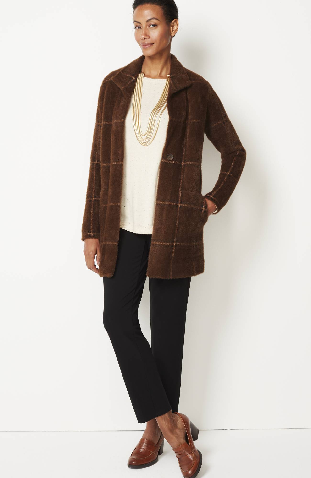 Wearever Luxe-Soft Buttoned Sweater-Jacket