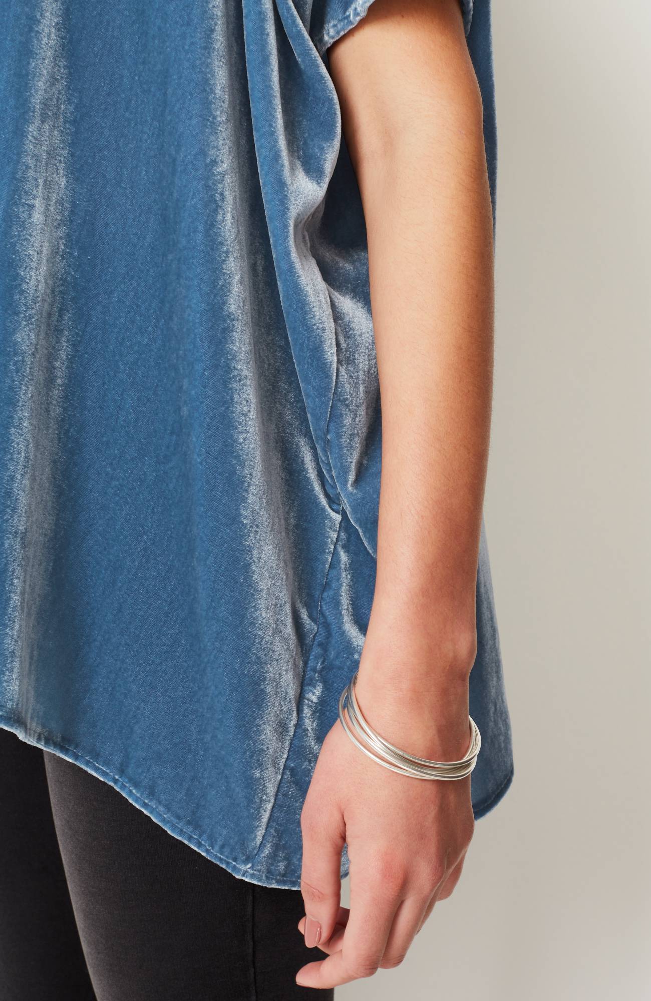 pure jill velvet seamed draped top