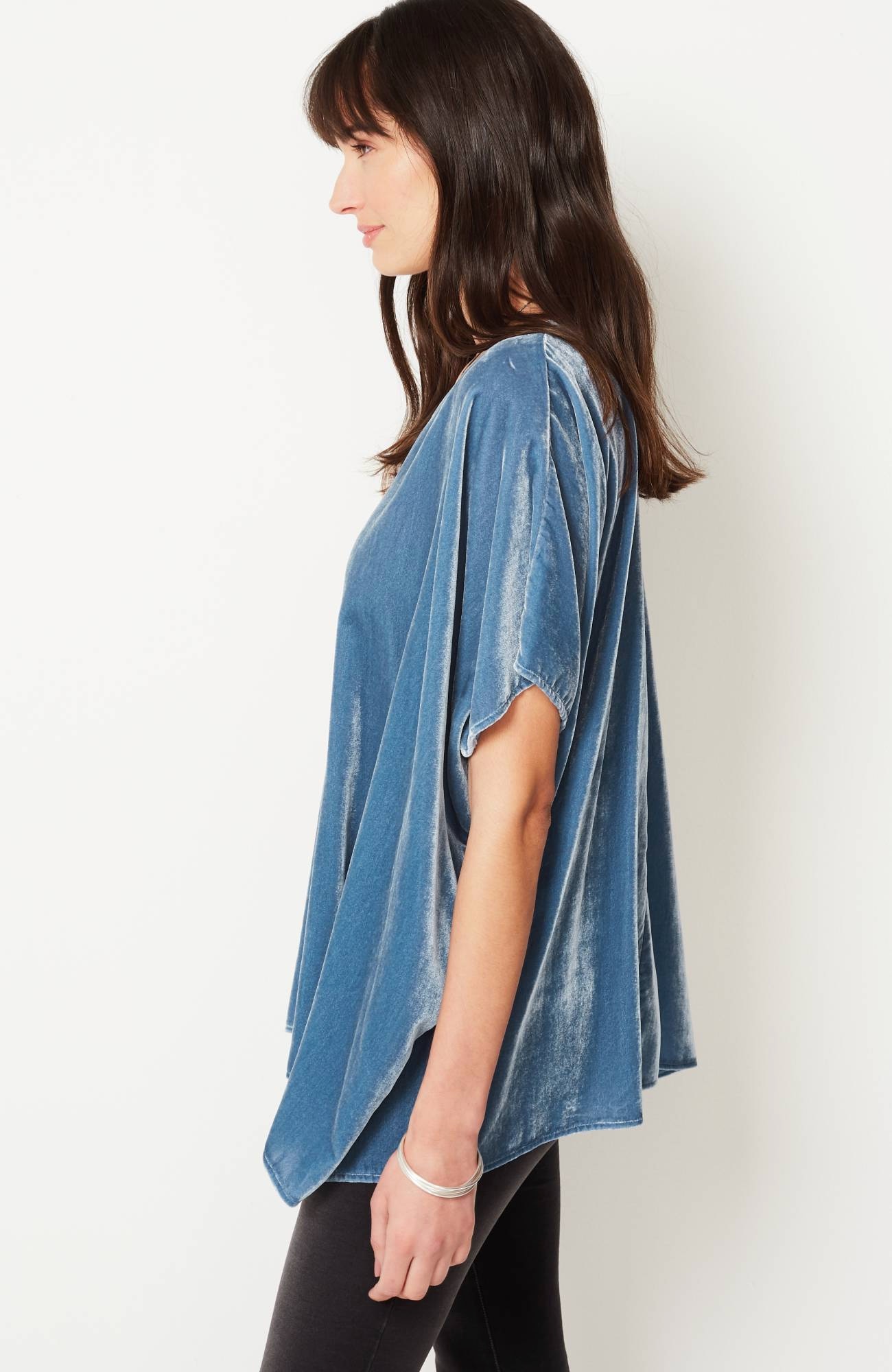 Pure Jill Velvet Seamed Draped Top