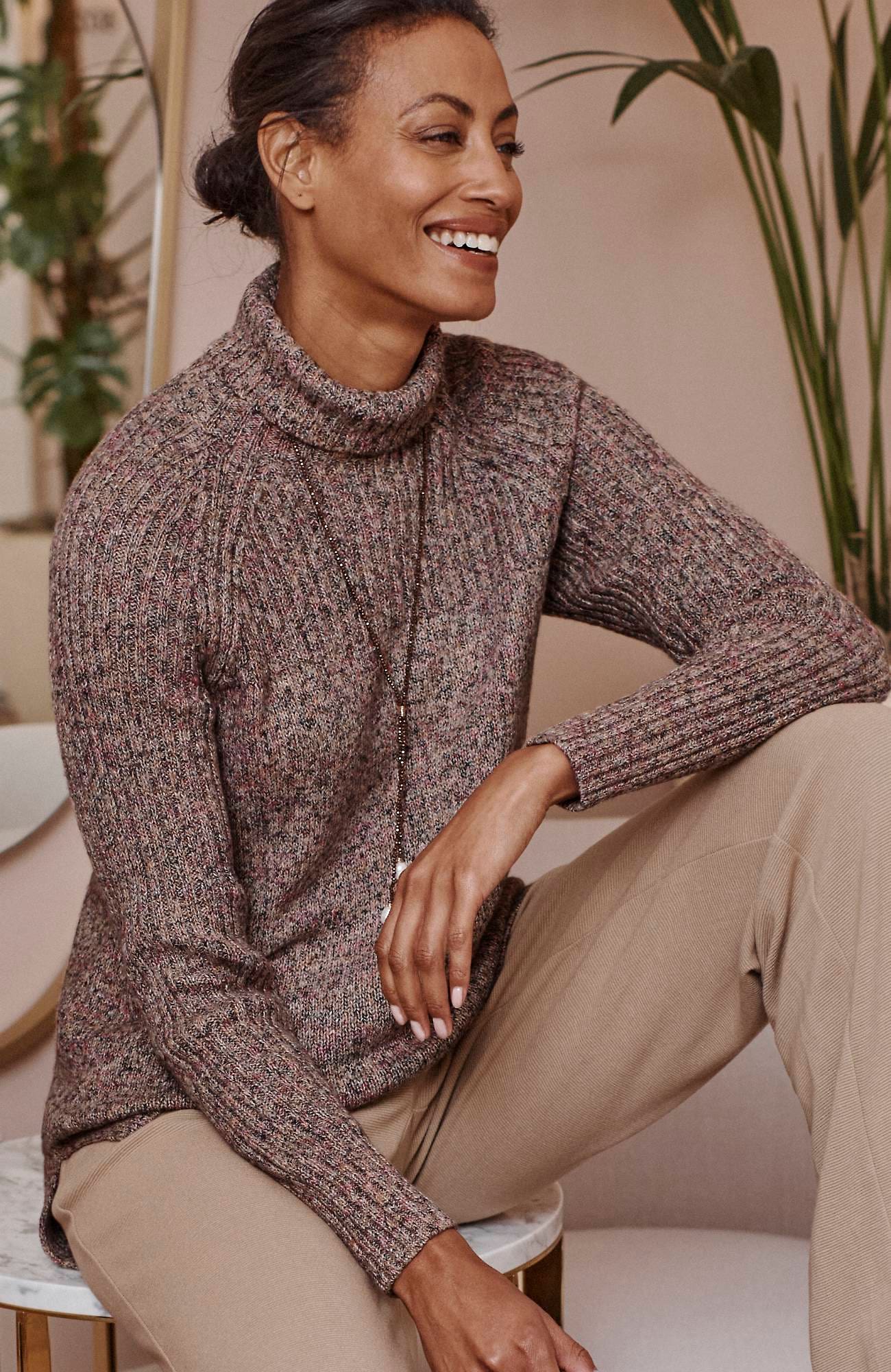 J. Jill Wearever Contrast-Trimmed Sweater