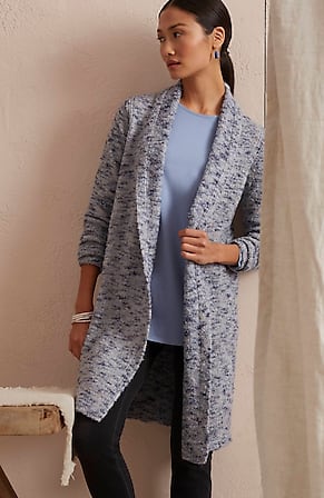 Image for Pure Jill Mélange Space-Dyed Long Cardi
