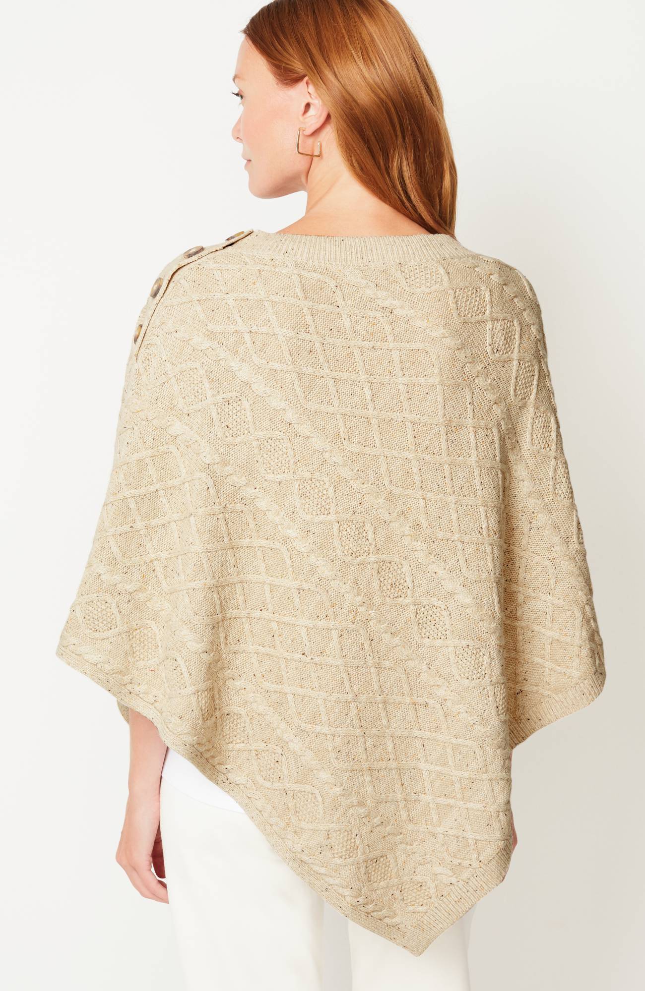 Cozy Cable-Knit Asymmetric Poncho