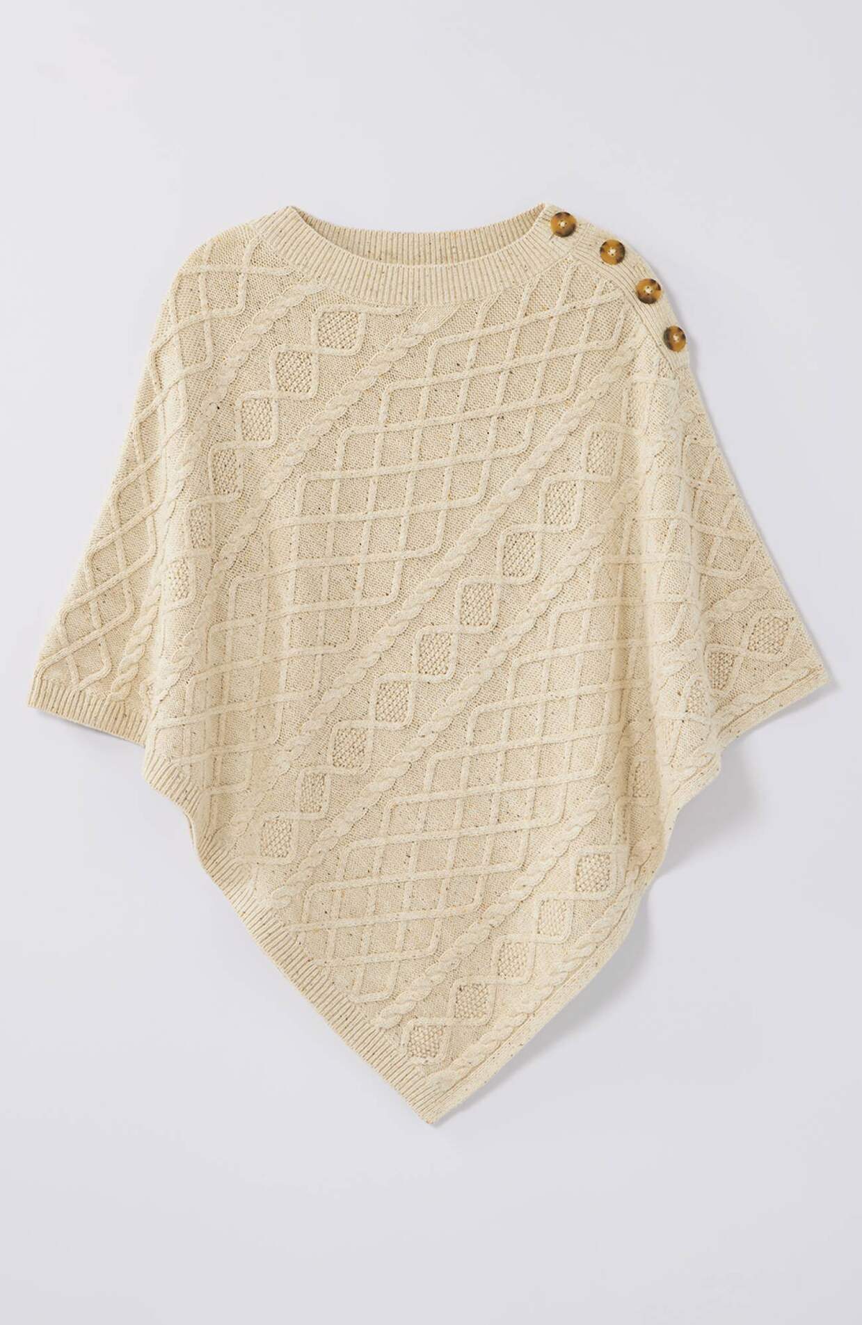 Cozy Cable-Knit Asymmetric Poncho