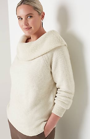 Image for Pure Jill Convertible-Shoulders Textured Sweater