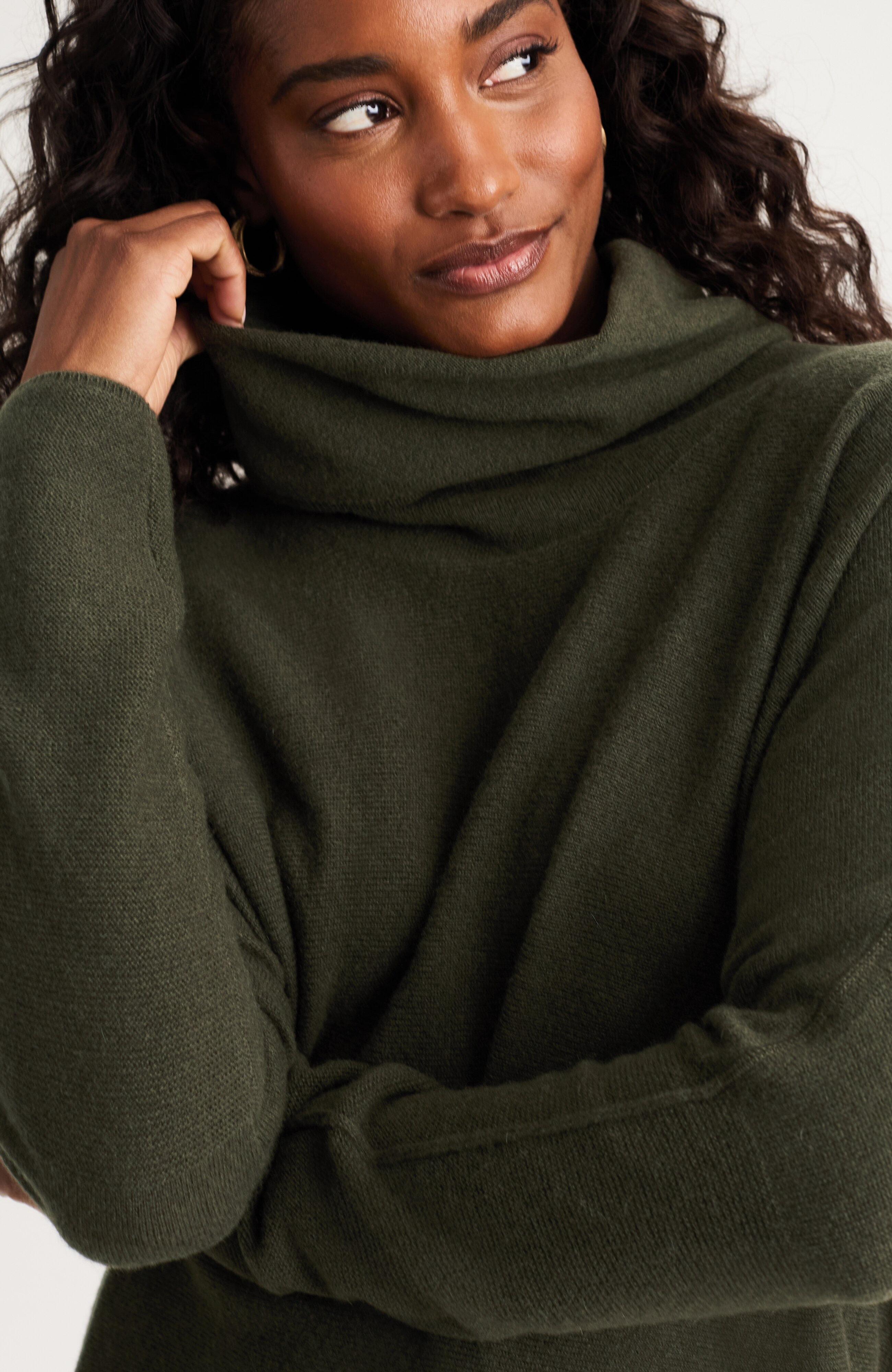 pure jill scrunch-neck recycled-cashmere sweater