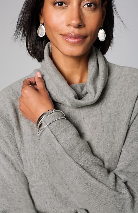 pure jill scrunch-neck recycled-cashmere sweater