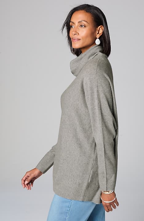 pure jill scrunch-neck recycled-cashmere sweater