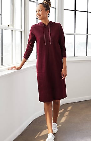 Image for Fit Double-Knit Hooded Dress