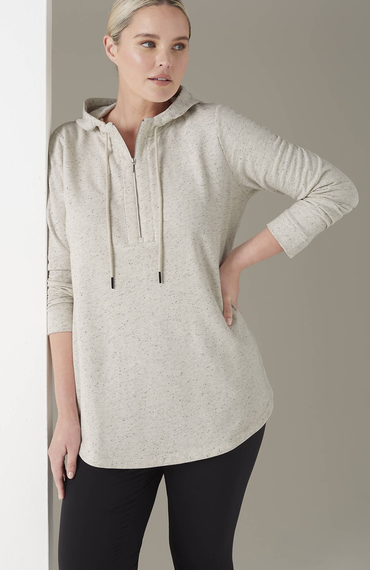 Fit French Terry Half-Zip Hoodie | JJill
