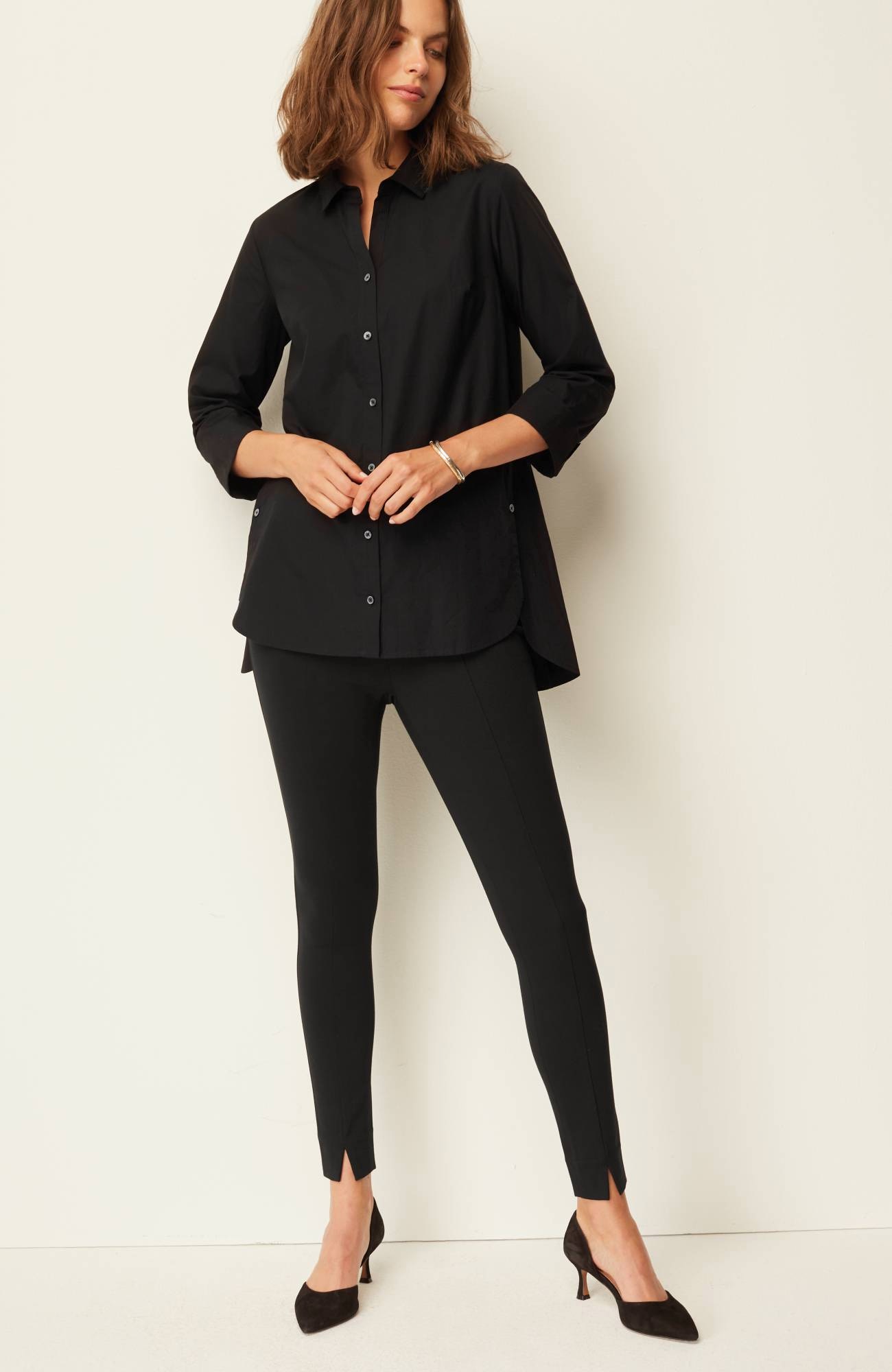 J. Jill Ponte Leggings Front Seam Gray Size S