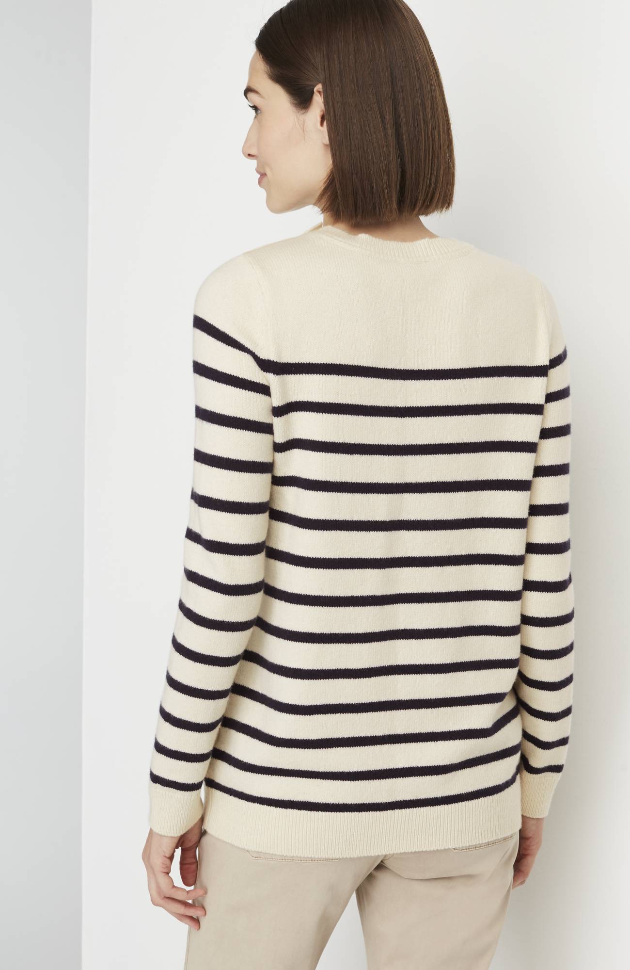 Buttoned-Shoulder Pullover Sweater