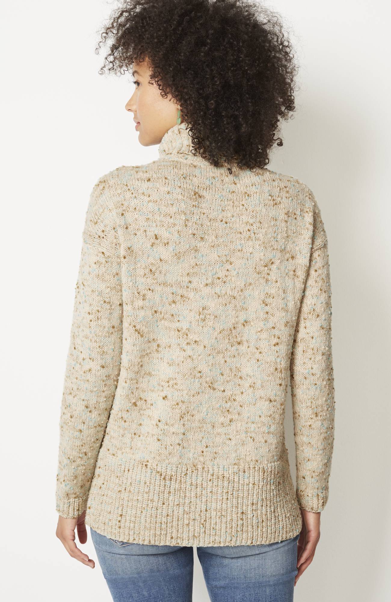 Multi-Tweed Turtleneck Sweater