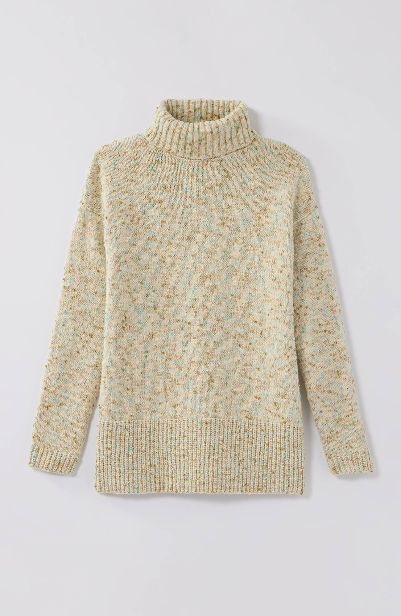 Pure Jill Tweed Double-V Sweater