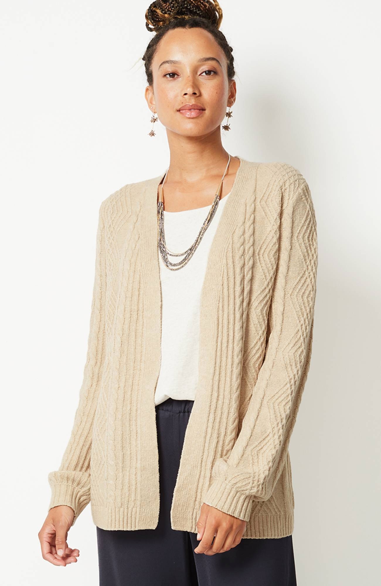 Cabled Wrap Cardi