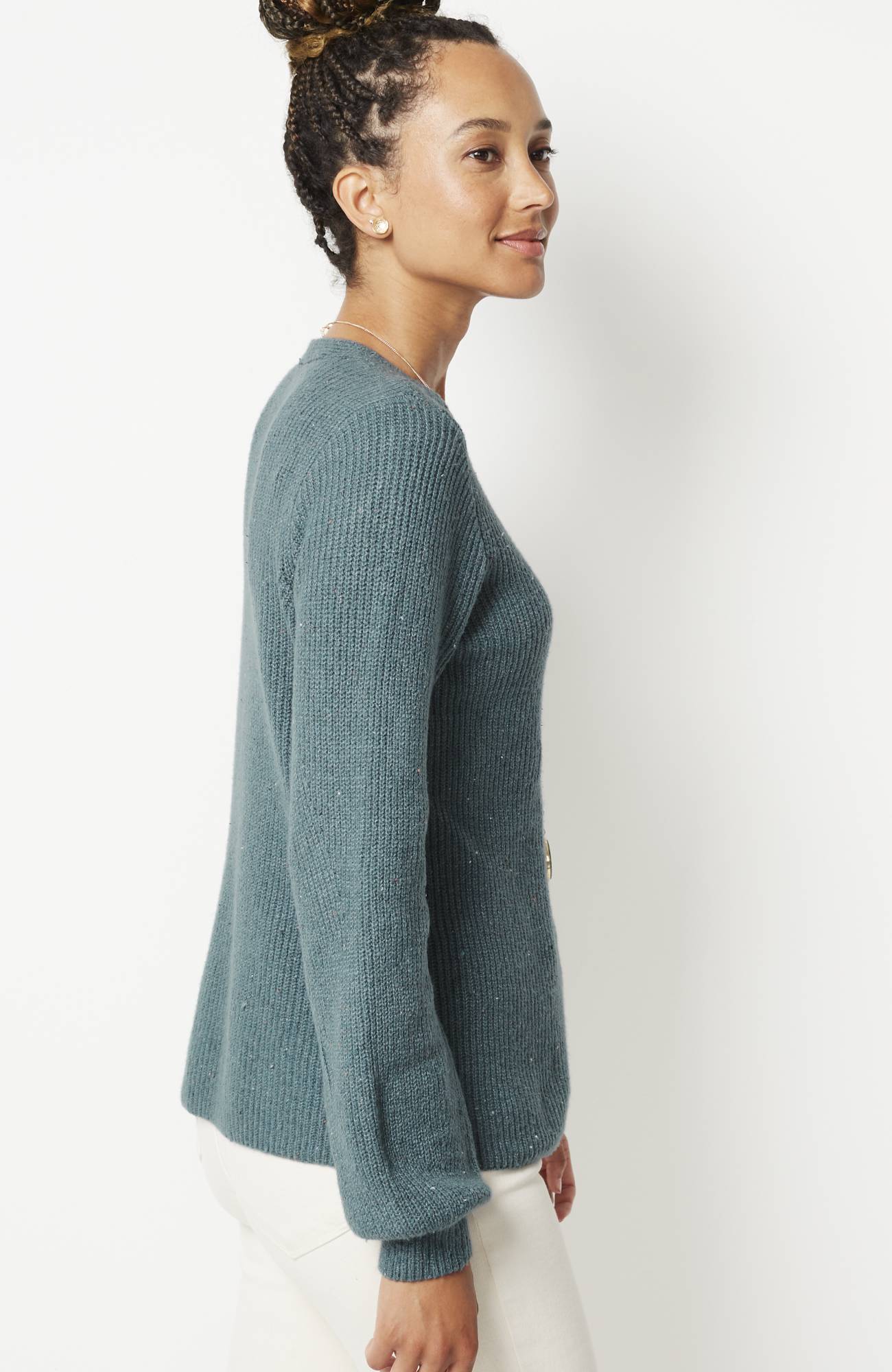 Tweed V-Neck Sweater