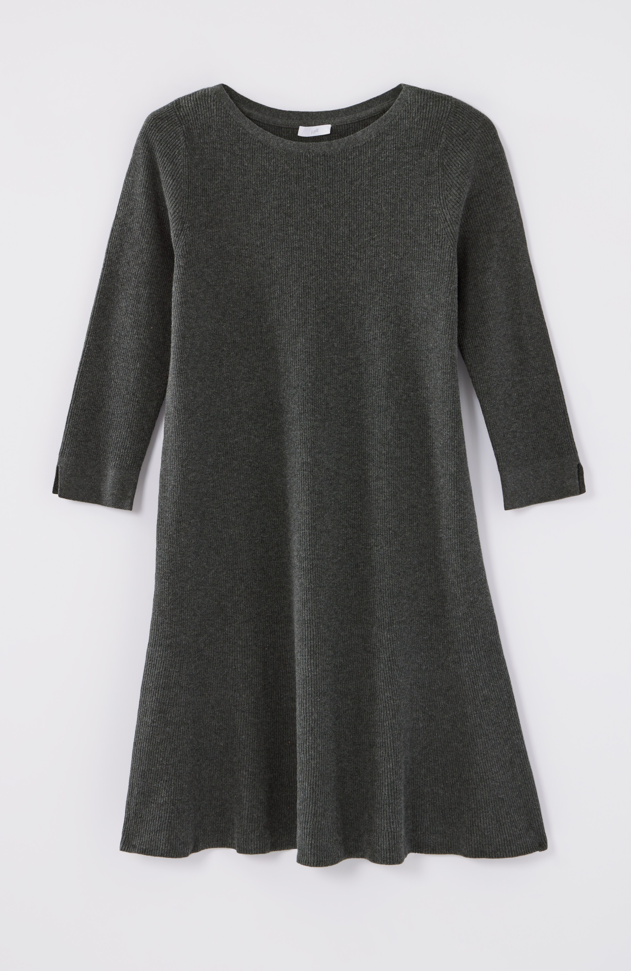flounced-hem sweater dress