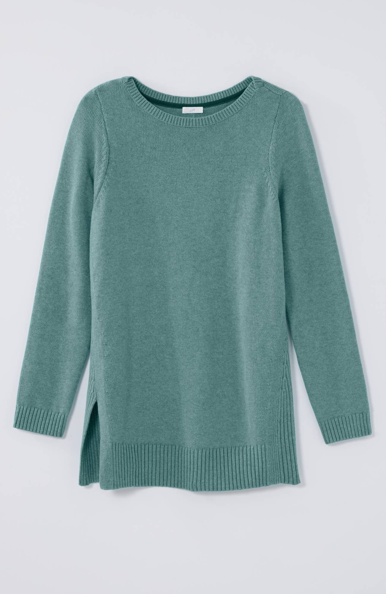 Ribbed Side-Slit Sweater-Tunic