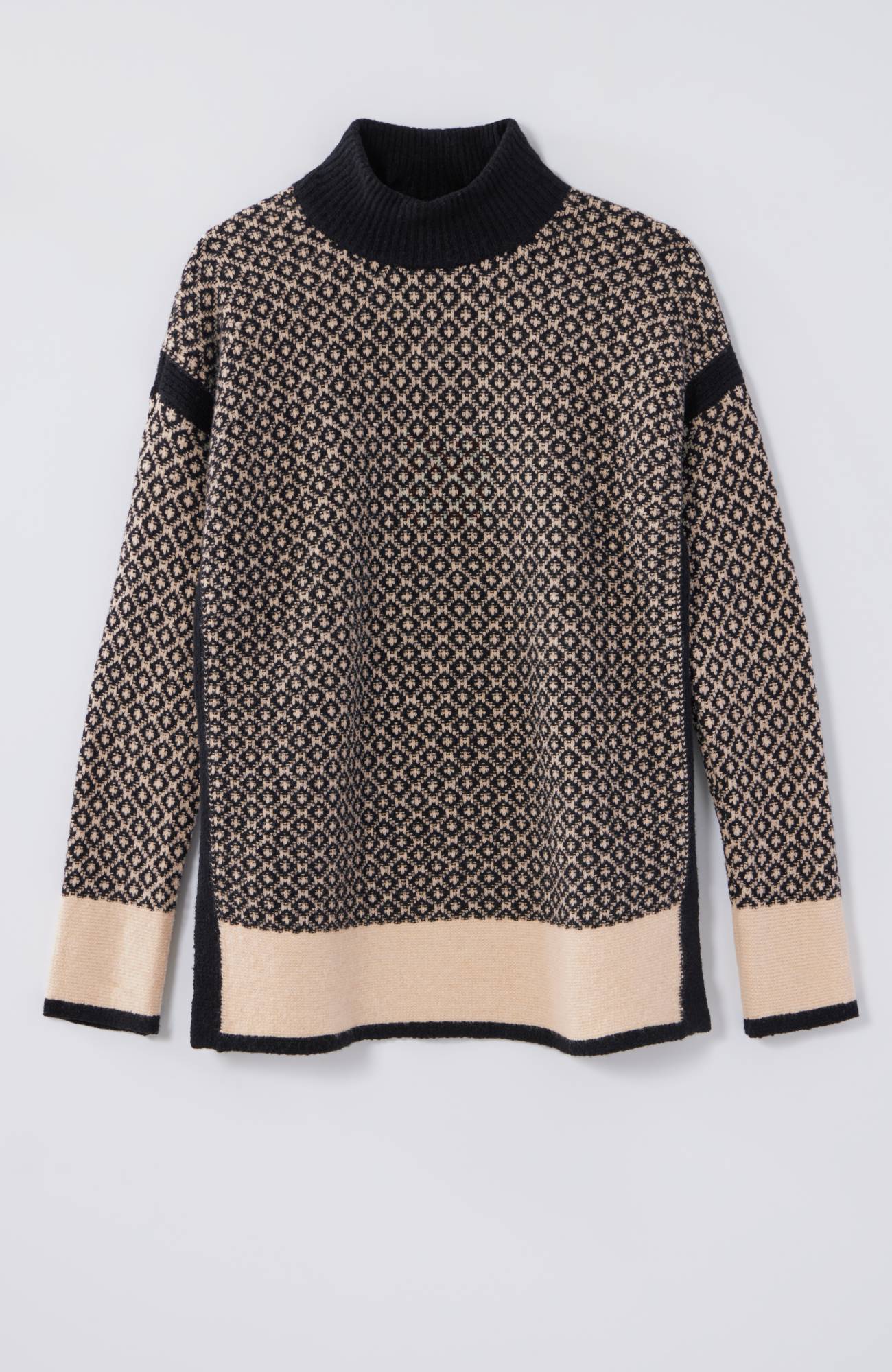 Geometric Mock-Neck Sweater