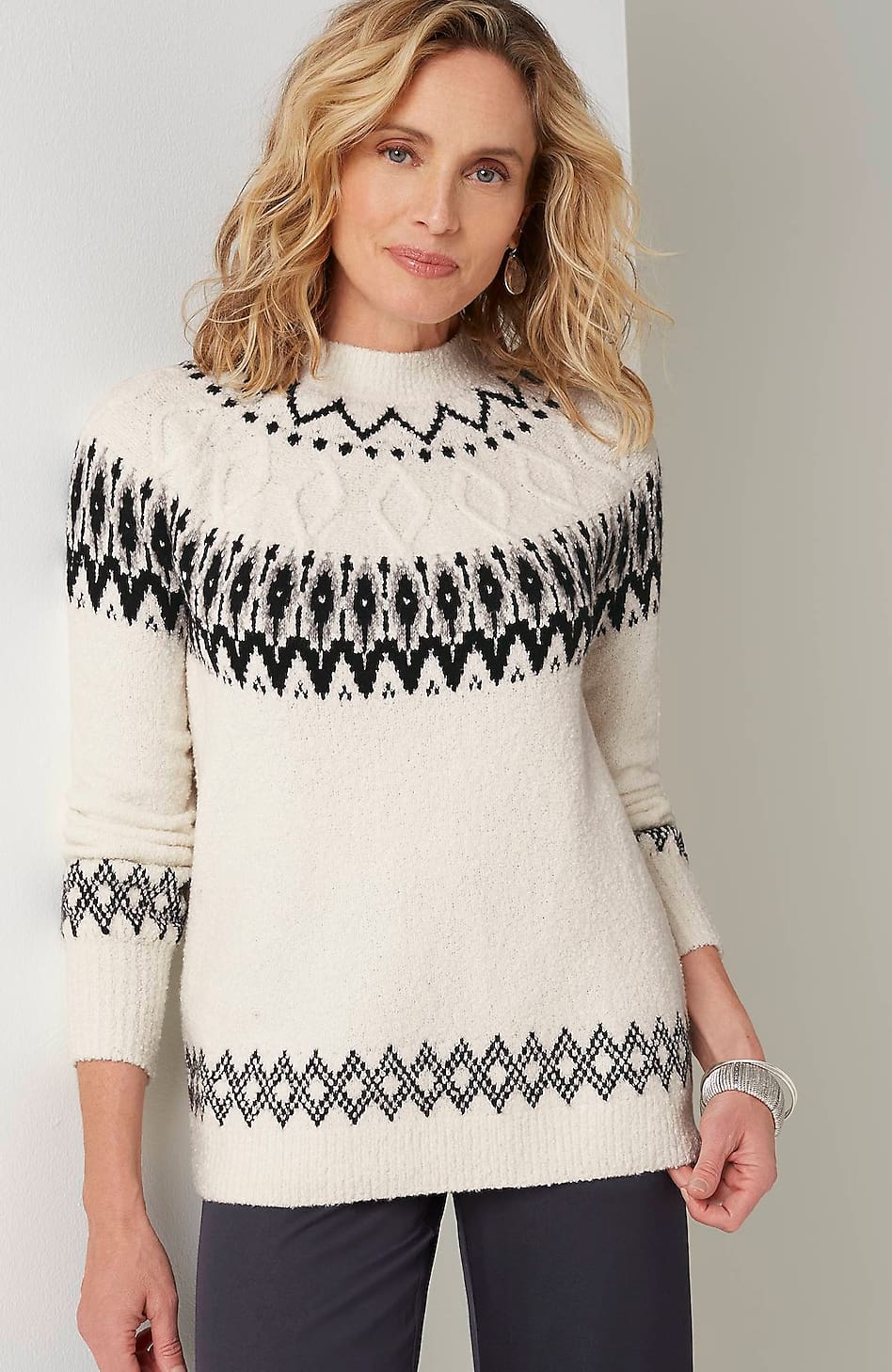 J. Jill, Sweaters, J Jill Fair Isle Style Ombre Textured Knit Sweater