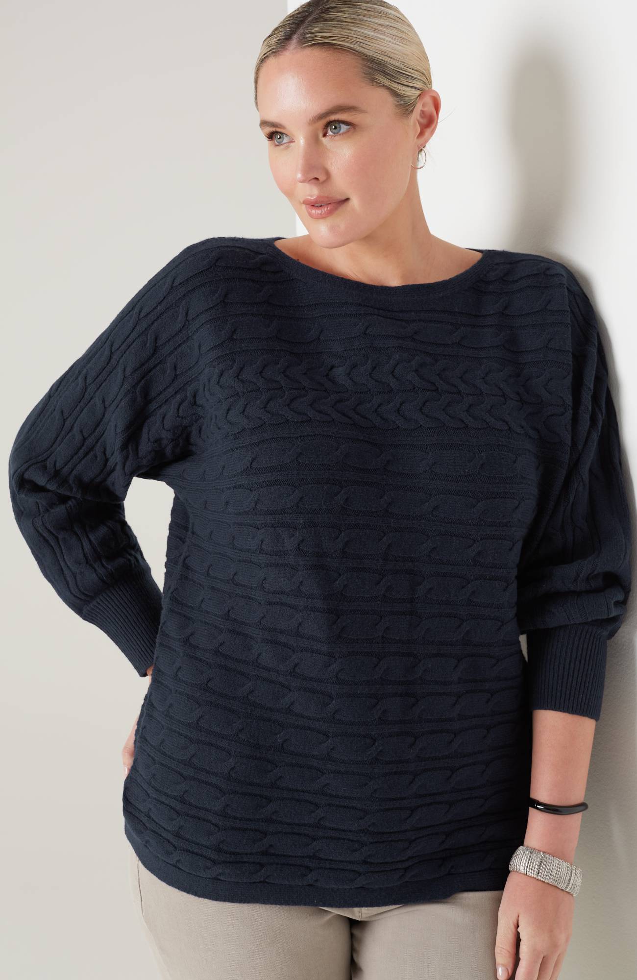 Horizontal-Cabled Sweater