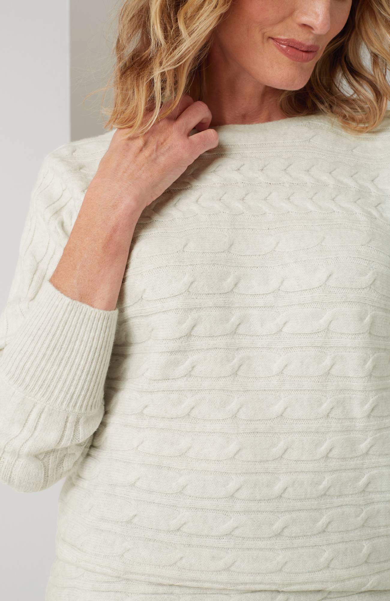 Jjill J.jill Horizontal-cabled Sweater In Pearl White Heather