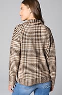 plaid button-front sweater