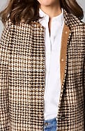 plaid button-front sweater