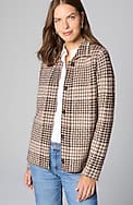 plaid button-front sweater