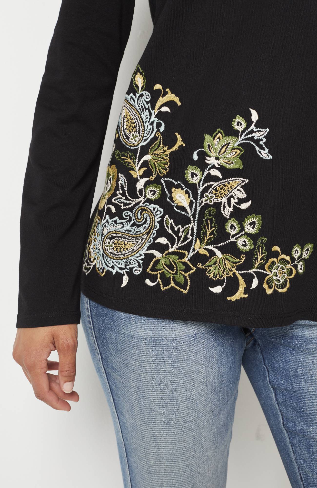 Multicolor-Embroidered Top