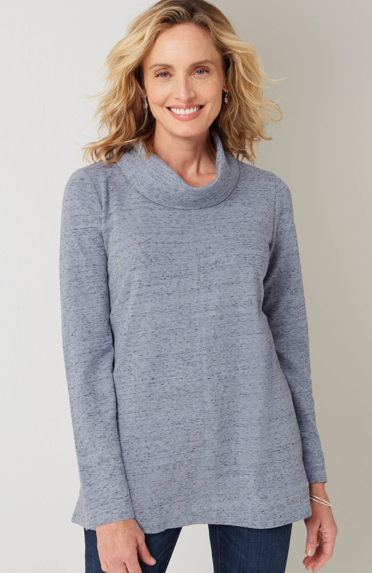French Terry Cowl-Neck Tunic