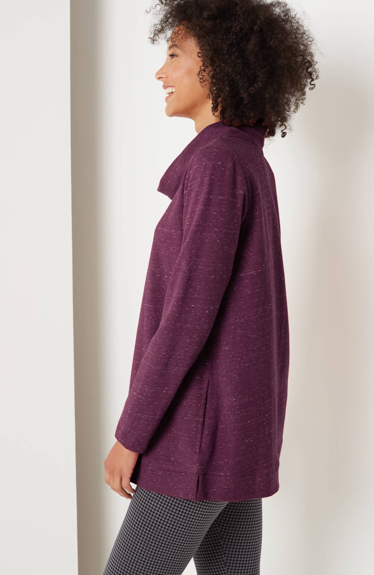 French Terry Cowl-Neck Tunic