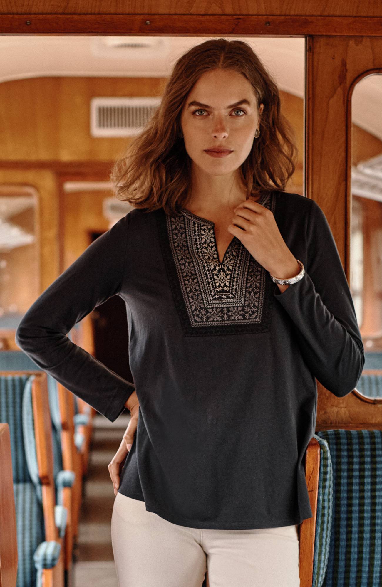 Fair Isle Embroidered Top