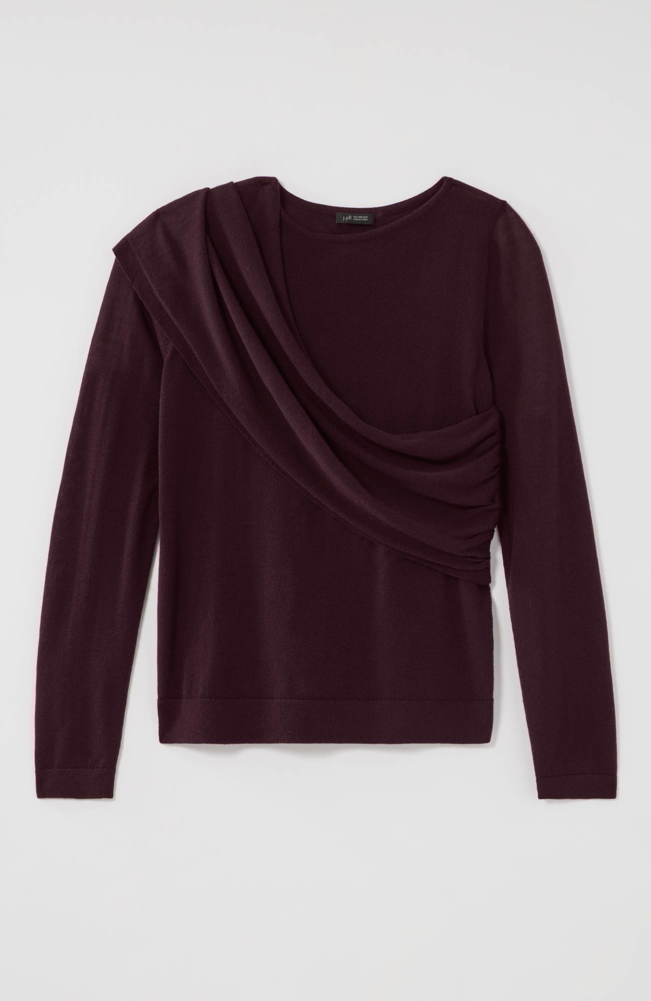 Wearever Draped-Overlay Merino Sweater