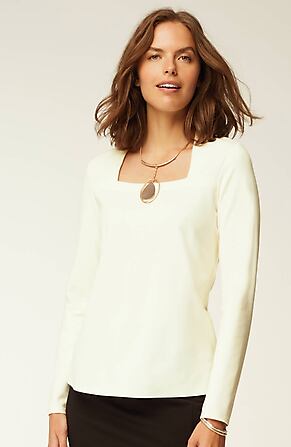 Image for Wearever Double-Face Jersey Square-Neck Top