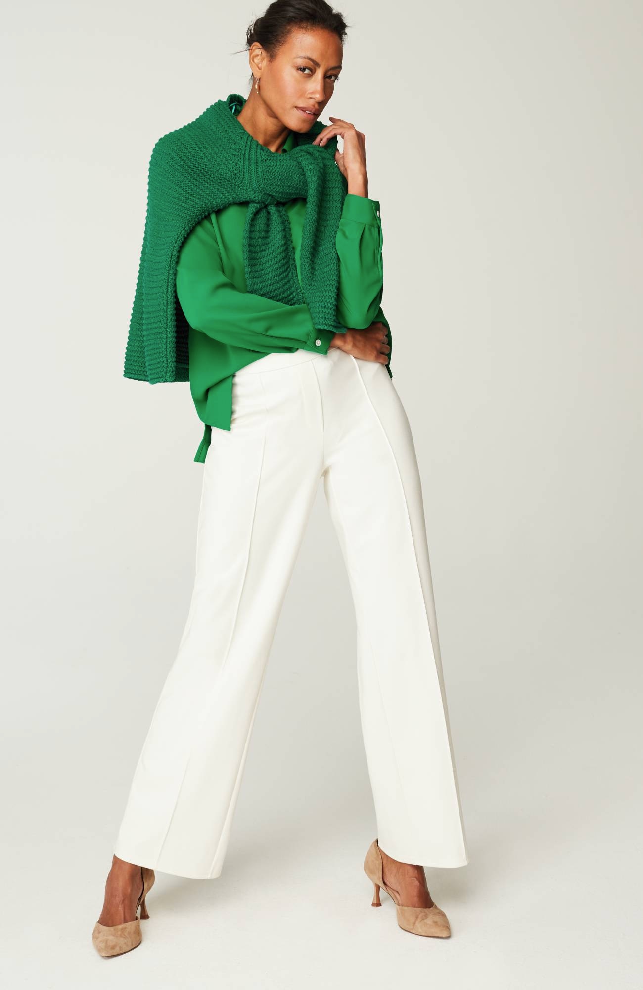 wearever easy-care a-line button-front shirt