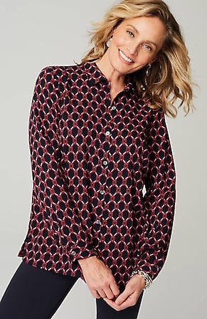 Image for Wearever Easy-Care A-Line Button-Front Shirt