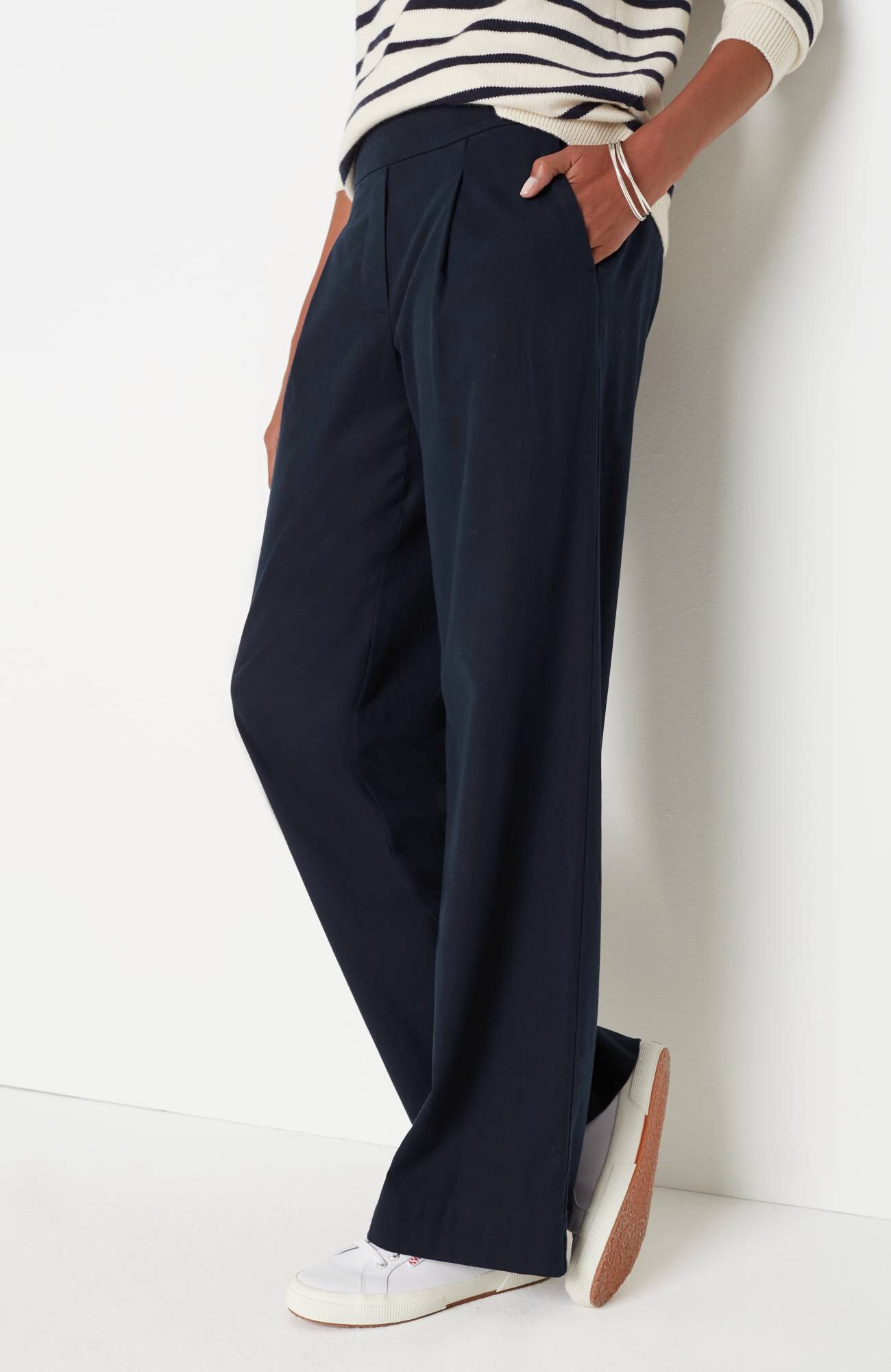 Brushed-Twill Wide-Leg Trousers