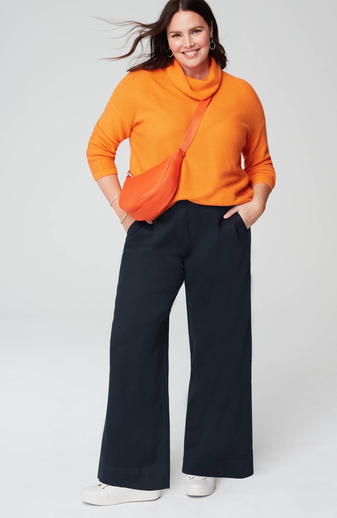 Brushed-Twill Wide-Leg Trousers