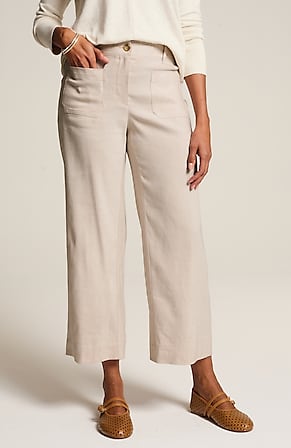 Image for Linen-Stretch Patch-Pocket Crops
