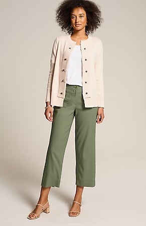 Image for Linen-Stretch Patch-Pocket Crops